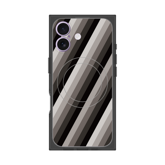 Premium Square Case with MagSafe［ Middle Stripe - Black ］