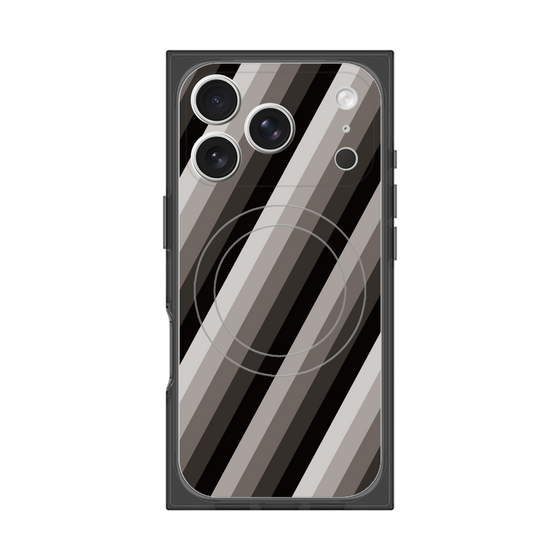 Premium Square Case with MagSafe［ Middle Stripe - Black ］