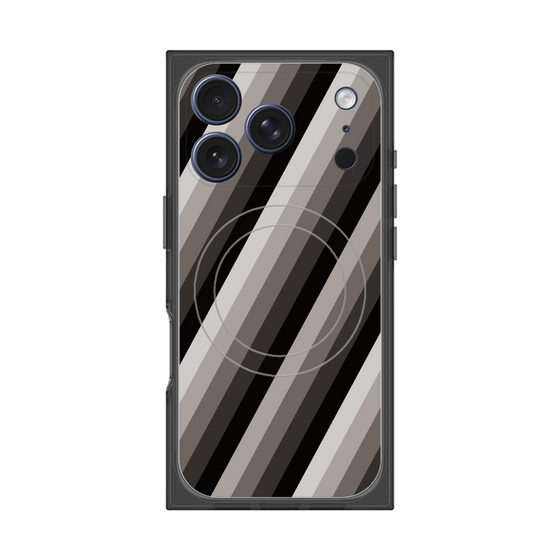 Premium Square Case with MagSafe［ Middle Stripe - Black ］