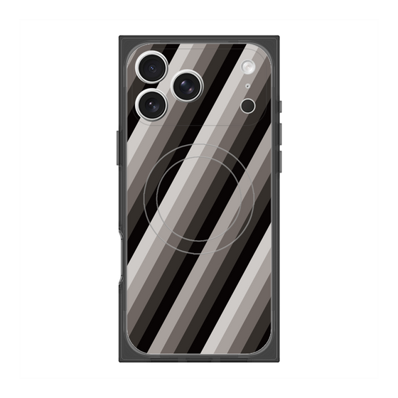 Premium Square Case with MagSafe［ Middle Stripe - Black ］