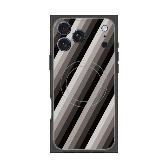 Premium Square Case with MagSafe［ Middle Stripe - Black ］