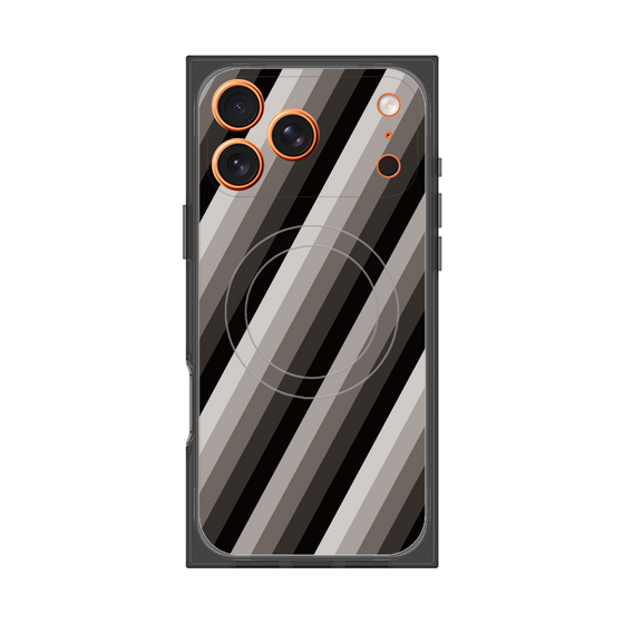 Premium Square Case with MagSafe［ Middle Stripe - Black ］