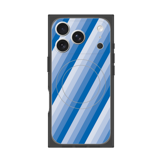 Premium Square Case with MagSafe［ Middle Stripe - Blue ］