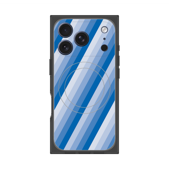 Premium Square Case with MagSafe［ Middle Stripe - Blue ］