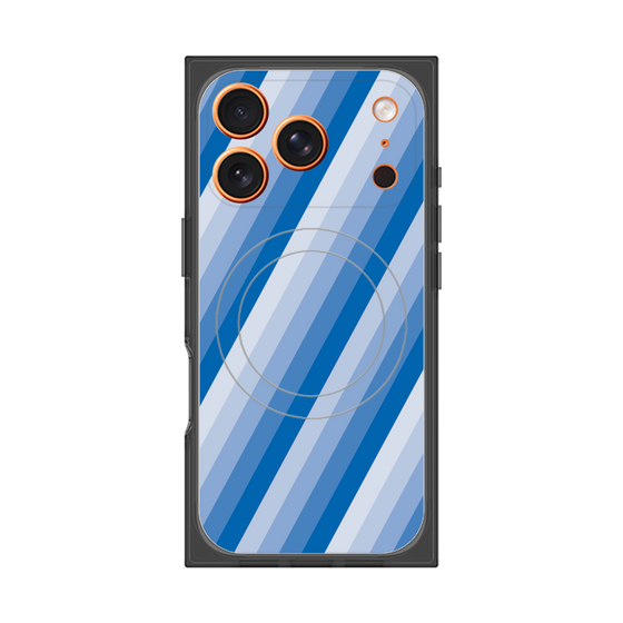 Premium Square Case with MagSafe［ Middle Stripe - Blue ］