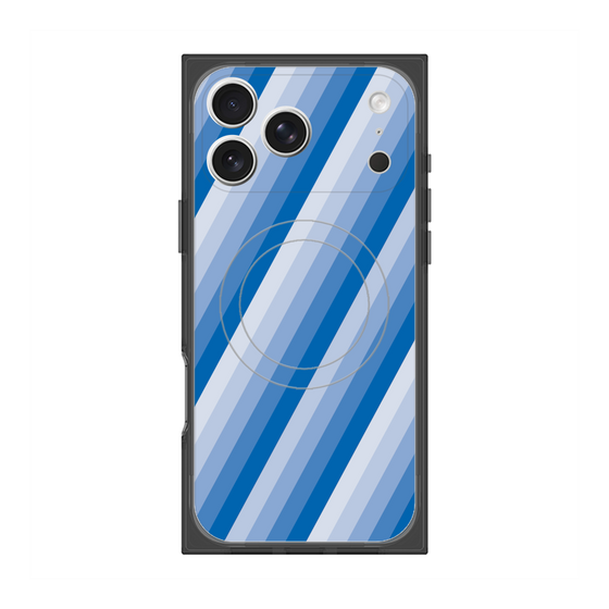Premium Square Case with MagSafe［ Middle Stripe - Blue ］