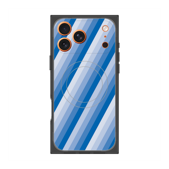 Premium Square Case with MagSafe［ Middle Stripe - Blue ］