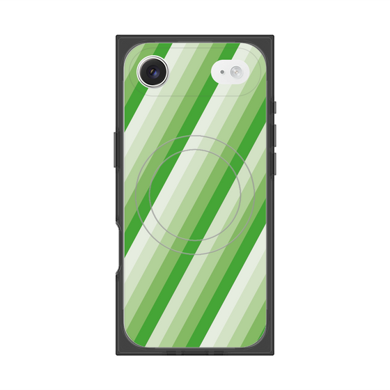 Premium Square Case with MagSafe［ Middle Stripe - Green ］