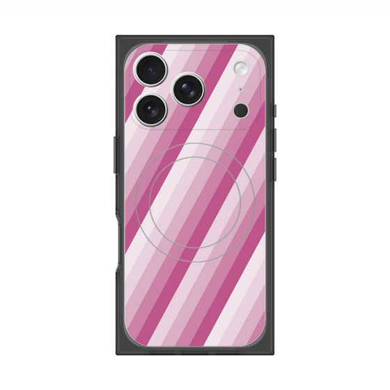 Premium Square Case with MagSafe［ Middle Stripe - Pink ］
