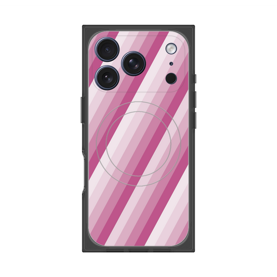 Premium Square Case with MagSafe［ Middle Stripe - Pink ］