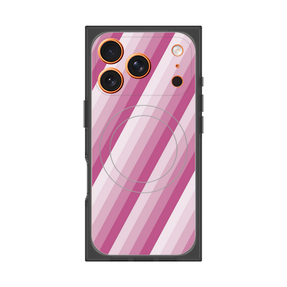 Premium Square Case with MagSafe［ Middle Stripe - Pink ］