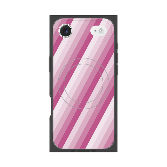 Premium Square Case with MagSafe［ Middle Stripe - Pink ］
