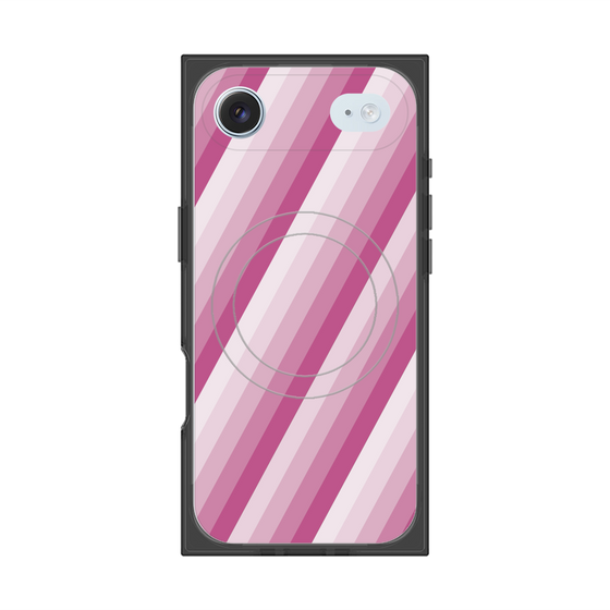 Premium Square Case with MagSafe［ Middle Stripe - Pink ］