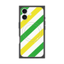 Premium Square Case with MagSafe［ Big Stripe - Green × Yellow ］
