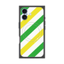 Premium Square Case with MagSafe［ Big Stripe - Green × Yellow ］