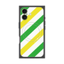 Premium Square Case with MagSafe［ Big Stripe - Green × Yellow ］