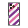 Premium Square Case with MagSafe［ Big Stripe - Purple × Pink ］