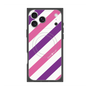 Premium Square Case with MagSafe［ Big Stripe - Purple × Pink ］