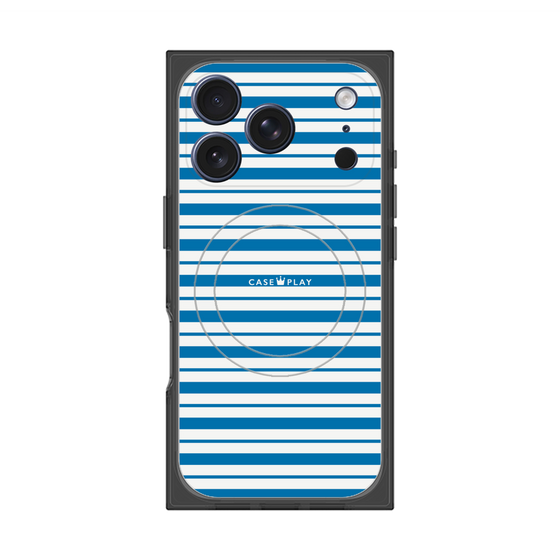 Premium Square Case with MagSafe［ Small Border - Blue ］