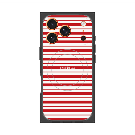 Premium Square Case with MagSafe［ Small Border - Red ］