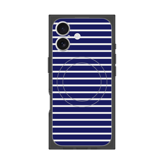 Premium Square Case with MagSafe［ Middle Border - Blue ］