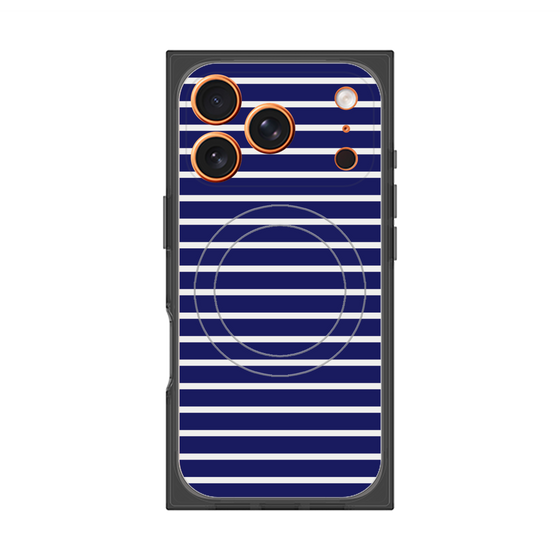 Premium Square Case with MagSafe［ Middle Border - Blue ］