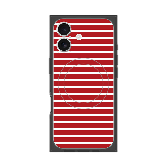 Premium Square Case with MagSafe［ Middle Border - Red ］