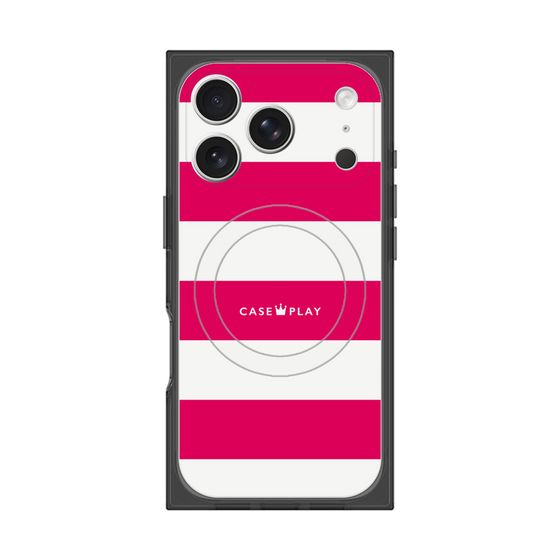 Premium Square Case with MagSafe［ Big Border - Pink ］