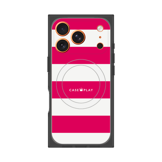 Premium Square Case with MagSafe［ Big Border - Pink ］