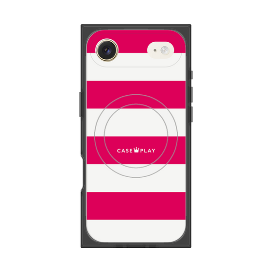 Premium Square Case with MagSafe［ Big Border - Pink ］