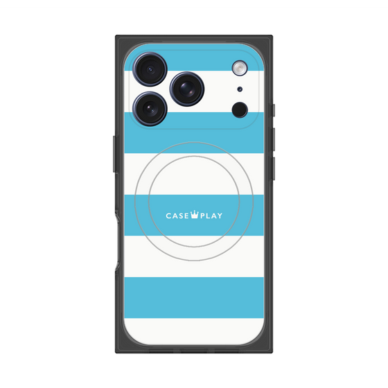 Premium Square Case with MagSafe［ Big Border - Blue ］