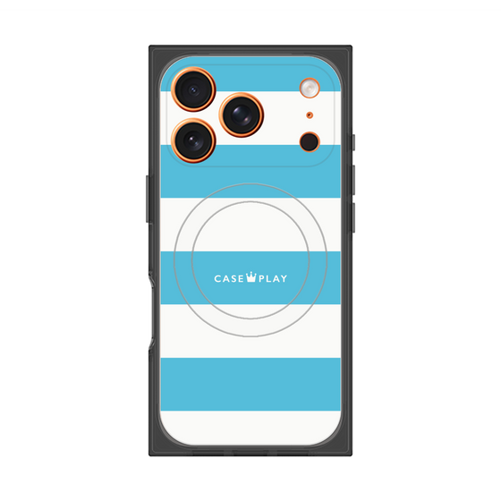 Premium Square Case with MagSafe［ Big Border - Blue ］