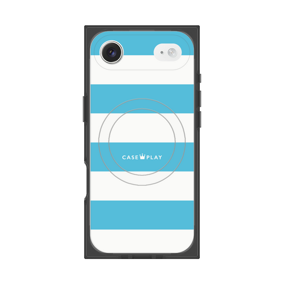 Premium Square Case with MagSafe［ Big Border - Blue ］