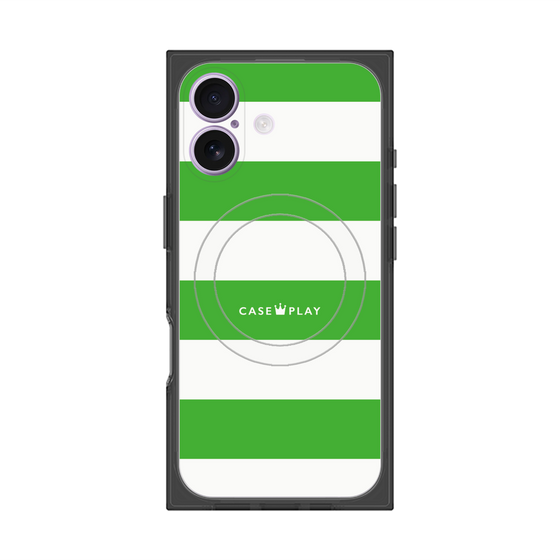 Premium Square Case with MagSafe［ Big Border - Green ］