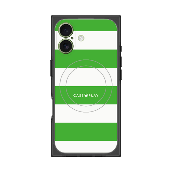 Premium Square Case with MagSafe［ Big Border - Green ］