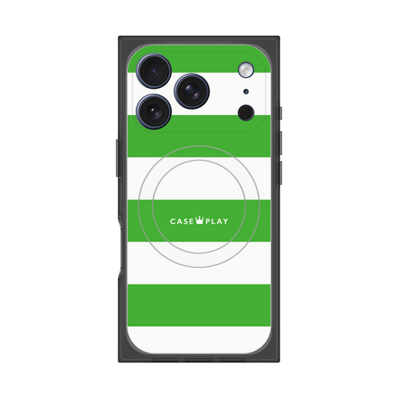 Premium Square Case with MagSafe［ Big Border - Green ］