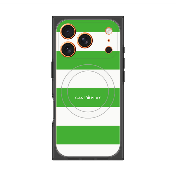 Premium Square Case with MagSafe［ Big Border - Green ］