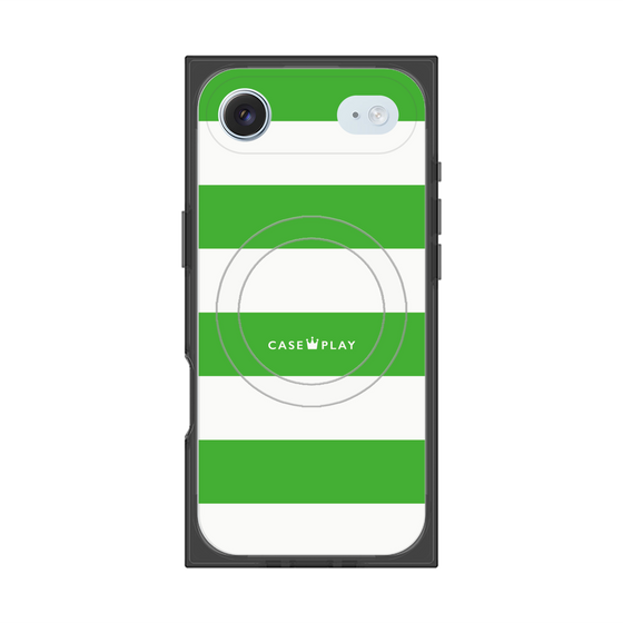 Premium Square Case with MagSafe［ Big Border - Green ］