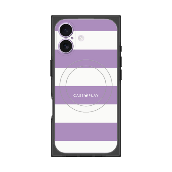 Premium Square Case with MagSafe［ Big Border - Purple ］