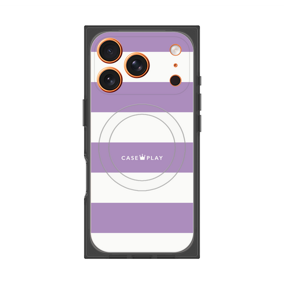 Premium Square Case with MagSafe［ Big Border - Purple ］