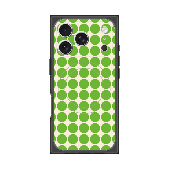 Premium Square Case with MagSafe［ Big Dot - Green ］