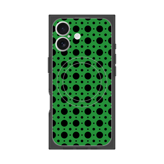 Premium Square Case with MagSafe［ Shower Dot - Green ］