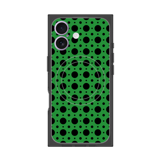 Premium Square Case with MagSafe［ Shower Dot - Green ］