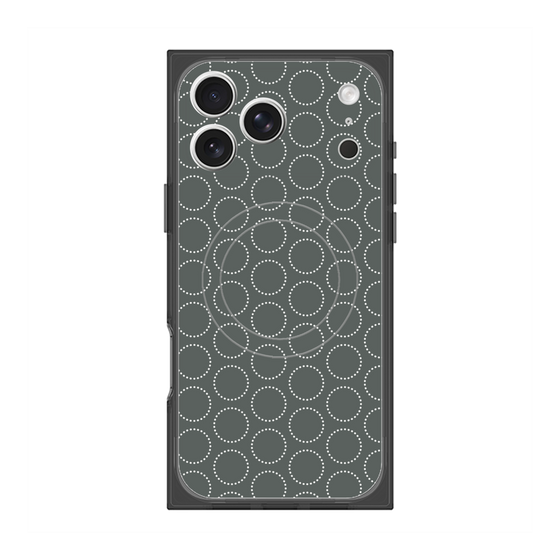 Premium Square Case with MagSafe［ Dot Circle - Gray ］