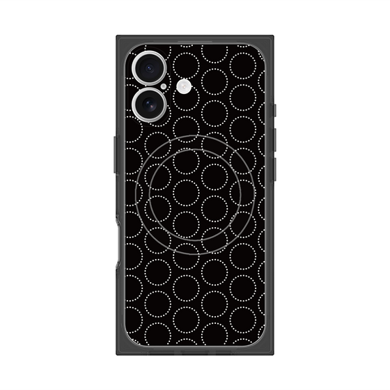 Premium Square Case with MagSafe［ Dot Circle - Black ］
