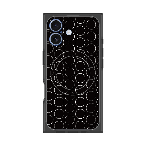 Premium Square Case with MagSafe［ Dot Circle - Black ］