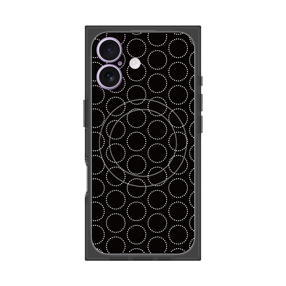Premium Square Case with MagSafe［ Dot Circle - Black ］