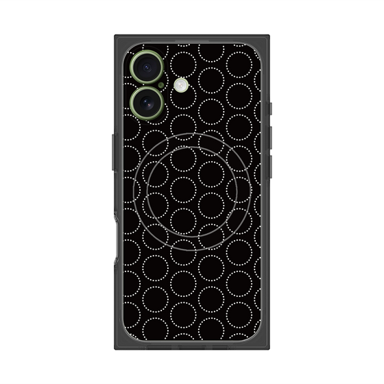 Premium Square Case with MagSafe［ Dot Circle - Black ］
