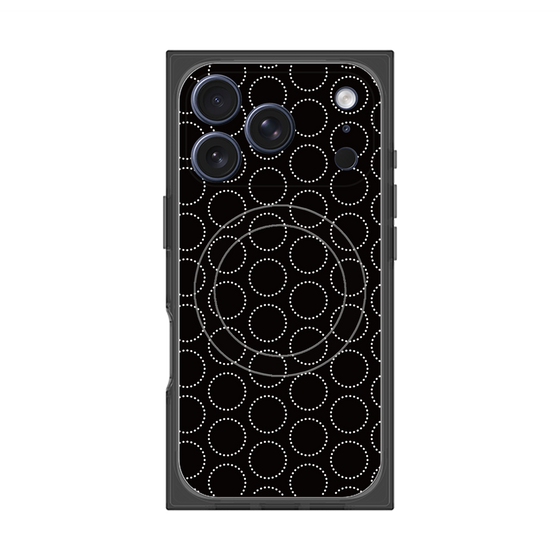 Premium Square Case with MagSafe［ Dot Circle - Black ］