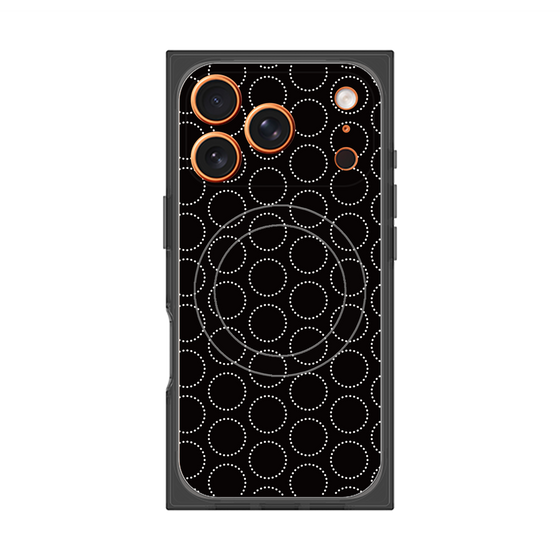 Premium Square Case with MagSafe［ Dot Circle - Black ］